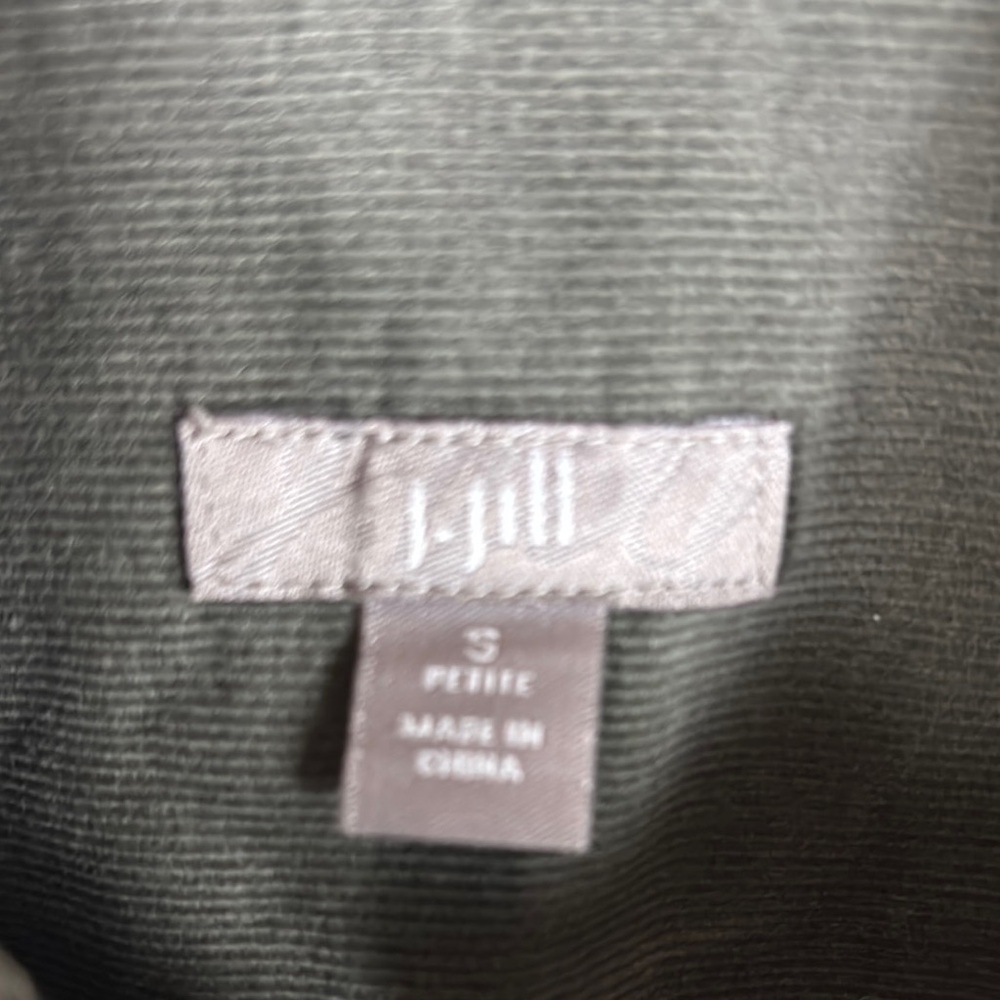 J. Jill > Green Gray Corduroy Button Down Small Petite - Picture 2 of 7